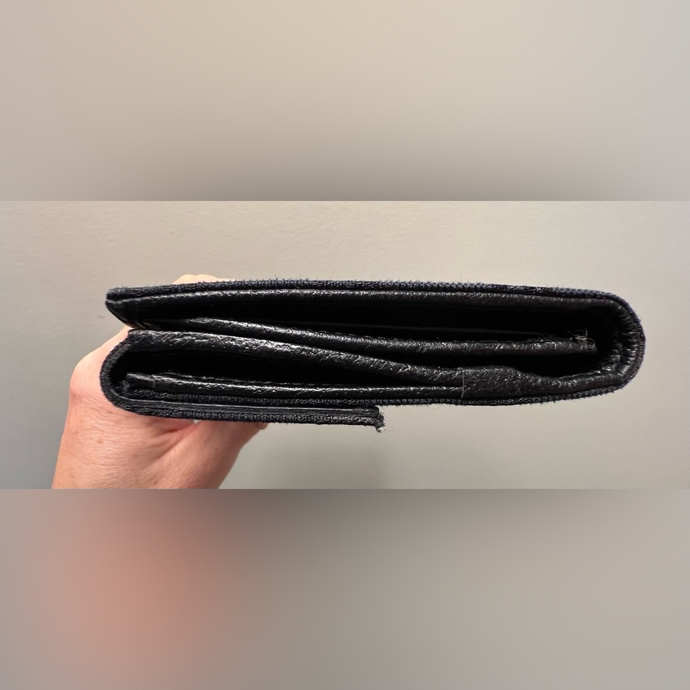 Authentic Gucci Black Eclipse Long Wallet Canvas & Leather *AMAZING CONDITION* - Picture 7 of 16
